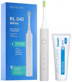 Электрическая зубная щетка Revyline RL 040+зубная паста белый 7802