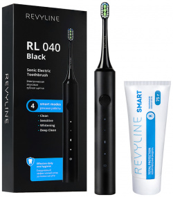 Электрическая зубная щетка Revyline RL 040+зубная паста черный 7806