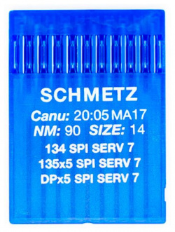 Иглы промышленные с толстой колбой Schmetz 134/DPx5 SPI SERV7 90  10 шт 20:05MA1790 DPx5/SPI/SERV7/90
