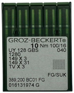 Иглы промышленные Groz Beckert UY 128 GAS SUK 100  10 шт 3800SUK100 UY128/GAS/SUK/100