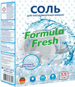 Соль Formula Fresh для посудомоечных машин с высокой степенью очистки 1 5 кг 4879631946326 