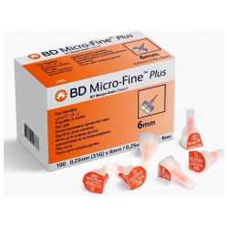Игла для шприц ручки BD Micro Fine Plus 0 25 мм (31G)х6 одноразового использования №100 (320736) Becton Dickinson and Company 1610164
