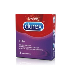 Durex Elite  Презервативы №3 3 шт 4169 Сверхтонкие для повышения