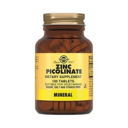 Solgar Zinc Picolinate  Пиколинат цинка в таблетках 100 шт 203825