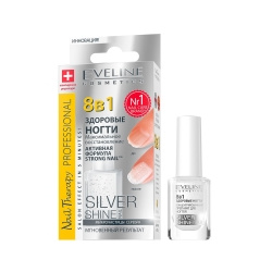 Eveline Cosmetics  Средство для максимального восстановления ногтей 8 в 1 Здоровые ногти Silver Shine 12 мл LL12NT8W1SN2