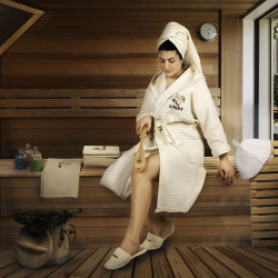 Полотенце вафельное Asil sauna beige 150x200