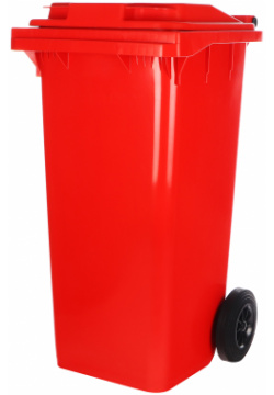 Контейнер мусорный передвижной Ай пласт 120 л красный 