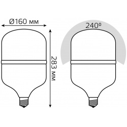 Лампа Gauss Elementary LED T160 E27 60W 5600lm 180 240V 6500K 1/6