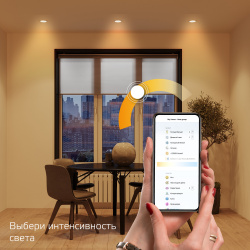 Умный Wi Fi светильник встраиваемый Gauss Smart Home 16W 1500лм  управление голосом/смартфоном диммируемый