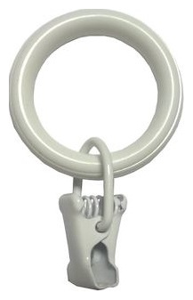 Кольца с зажимом Арт декор белый диаметр 20  10 шт