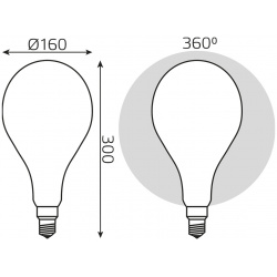 Лампа Gauss milky филаментная диммируемая A160 E27 10Вт 890lm 4100K