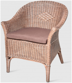 Кресло Rattan grand Roma medium brown с подушкой Любителей плетёной мебели