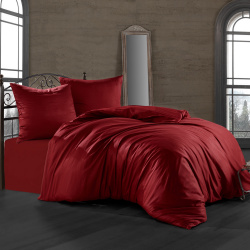 Комплект постельного белья Bahar бордовый Семейный/дуэт Очередное произведение