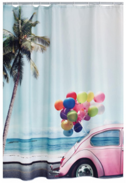Штора для ванной Ridder Palms and Balloons разноцветная 200х180 см 