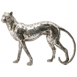 Фигурка Glasar гепард 33x8x24см Статуэтка из леопарда в серебре  гладкая фигура