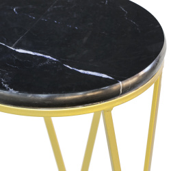 Столик приставной Glasar 26х26х62 см с чёрным мрамором