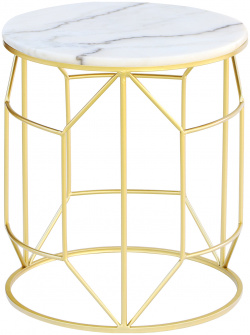 Столик интерьерный Glasar 43х43х50 см с белым мрамором 