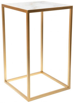 Столик интерьерный с белым мрамором Glasar золотистый 38x38x64 см (54 105) И