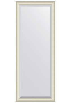 Зеркало напольное с фацетом в багетной раме Evoform белая кожа хромом 78 мм 79х200 см 