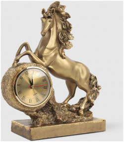 Часы Тпк полиформ лошадь большая 30 см бронзовые