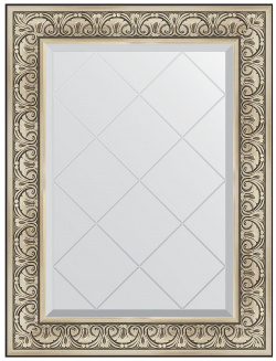 Зеркало с гравировкой в багетной раме Evoform барокко серебро 106 мм 70x92 см 