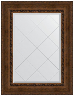 Зеркало с гравировкой в багетной раме Evoform состаренная бронза орнаментом 120 мм 72x95 см 