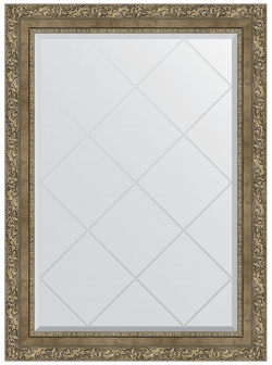 Зеркало с гравировкой в багетной раме Evoform виньетка античная латунь 85 мм 75x102 см 