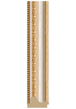 Зеркало в багетной раме Evoform золотые бусы на серебре 60 мм 55х105 см