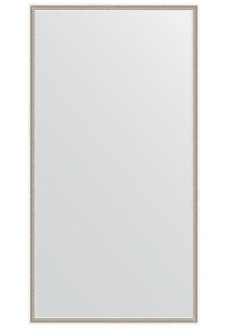 Зеркало в багетной раме Evoform витое серебро 28 мм 68х128 см 