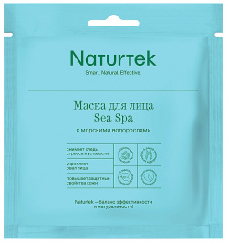 Маска Naturtek тканевая для лица Sea Spa c морскими водорослями 1 шт 