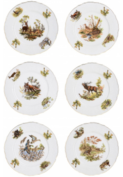 Набор тарелок Thun 1794 Охотничьи сюжеты 27 см 6 шт 