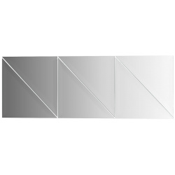 Зеркальная плитка Evoform с фацетом 15 mm  комплект 6 шт треугольник 20х20 см; серебро