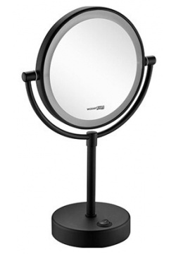 Зеркало с LED подсветкой двухстороннее  стандартное и 3 х кратным увеличением K 1005BLACK WasserKRAFT