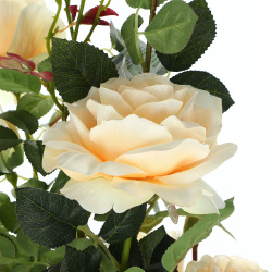 Цветок искусственный Tianjin Роза Светло жёлтая в кашпо 102 см