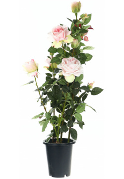 Цветок искусственный Tianjin Роза Светло розовая в кашпо 102 см 