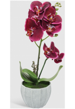 Цветок искусственный Fuzhou Light в горшке орхидея бордовая 40 см 