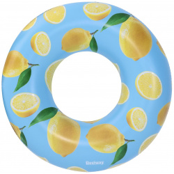 Круг для плавания Bestway лимон 119 см Надувной с ярким тропическим