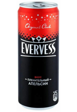 Напиток газированный Evervess Пленительный апельсин безалкогольный  330 мл