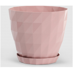 Горшок с поддоном Serinova Crystal 13 5x13 5 см светло розовый 