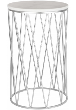 Столик Glasar с белым мрамором 40х40х67 см 