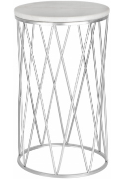 Столик Glasar с белым мрамором 33х33х58 см 