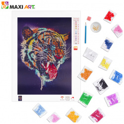 Картина стразами на холсте Maxi Art тигр 24х34 см