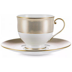 Чашка чайная с блюдцем Narumi Золотой алмаз 240 мл Наруми 