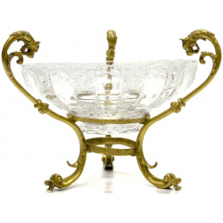 Чаша стеклянная с бронзой Wah luen handicraft 33 см 