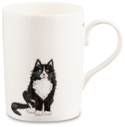 Кружка Roy Kirkham Кошки Черный с белым пушистый кот Люси 325 мл 