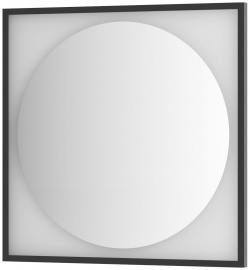 Зеркало Defesto с LED подсветкой без выключателя 18 W нейтральный белый свет  черная рама 80x80 см
