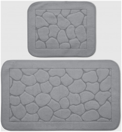 Набор ковриков для ванны Retro textil Stone серый 2 шт 