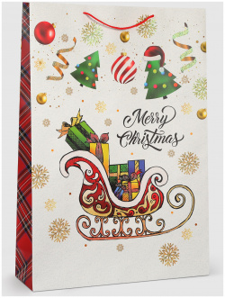 Пакет подарочный Due Esse Christmas decoro scozzese 50x16x72 см 