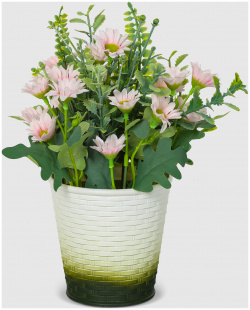 Растение искусственное Dekor pap с цветами 12x12x28 см 
