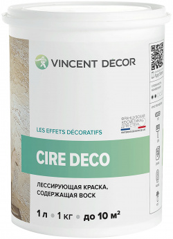 Краска лессирующая Vincent Decor Cire Deco с воском для декоративных покрытий 1 л 
